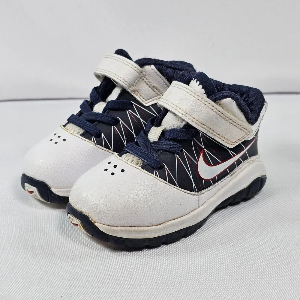 Nike LeBron 7 Kids Sneakers White Navy Blue Hook and Loop Toddler Size 5c‎ 2010
